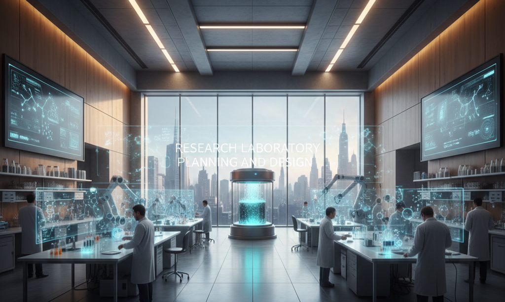 Specialist laboratory facility with containment zones, MEP infrastructure, and scientific workflow corridors